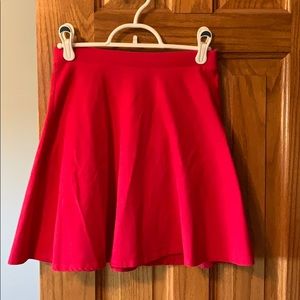 red skater skirt